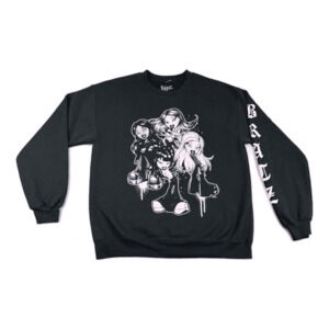 Bratz Sweater Adult MEDIUM Black Pink Sweatshirt Pullover Retro Dolls MGA 90s